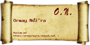 Ormay Nóra névjegykártya